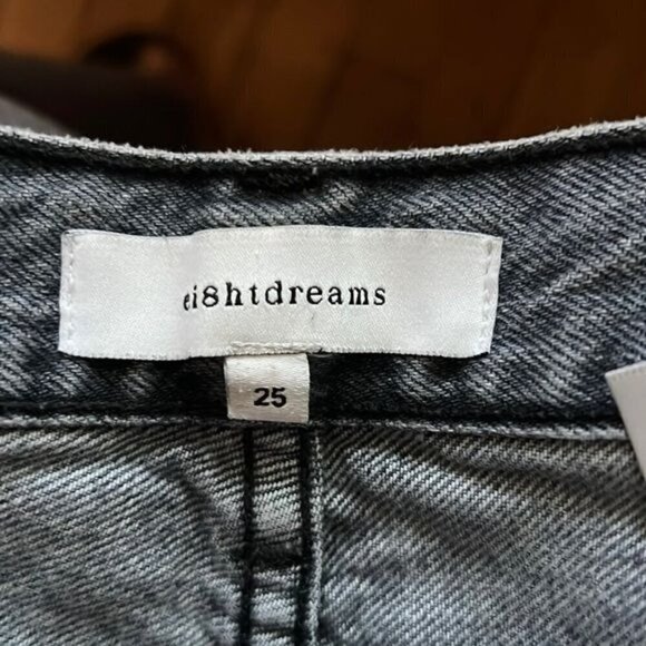 Ei8htdreams grey jeans straight ribbed hem size 25 - Picture 12 of 12